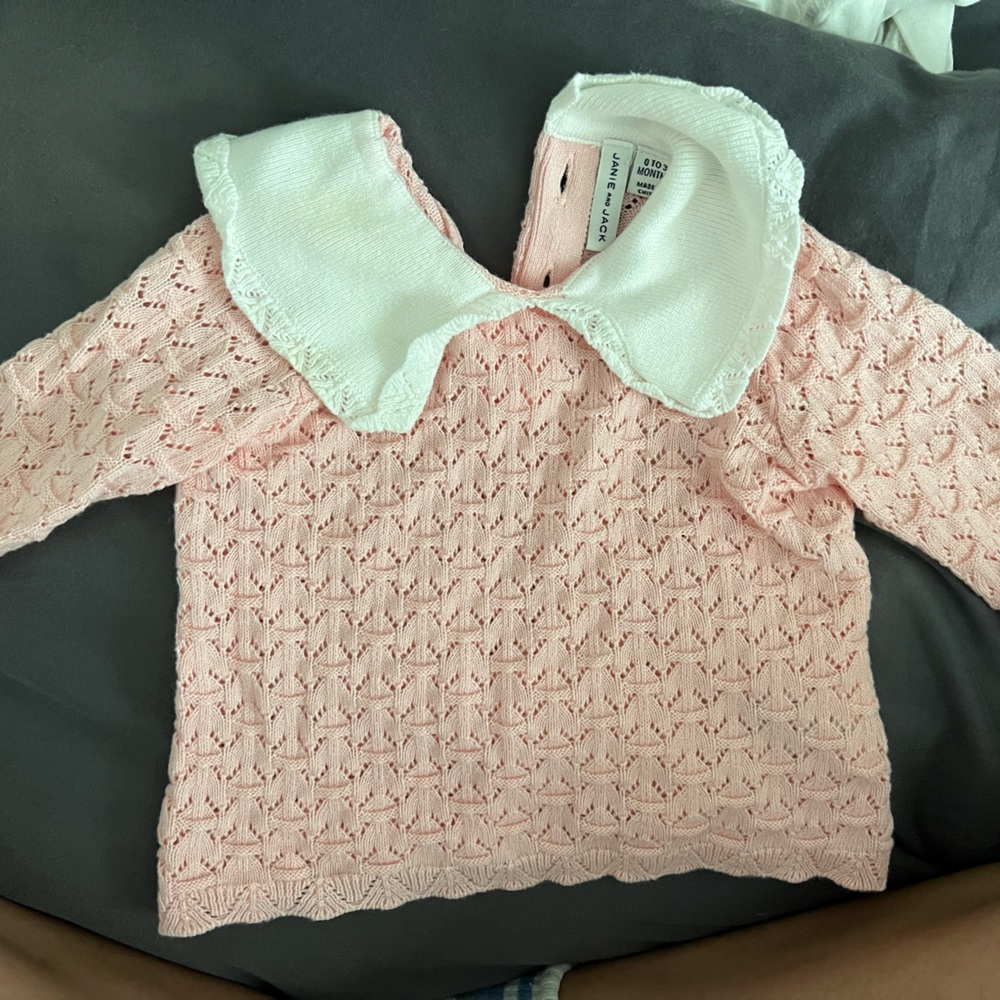 Janie Jack pink knit top 0-3 months (like new condition)